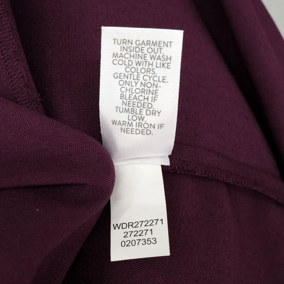 J Jill Dress Plus Size 2X Plum Eggplant Stretch Twill Back Pleats Oversized - Picture 14 of 14